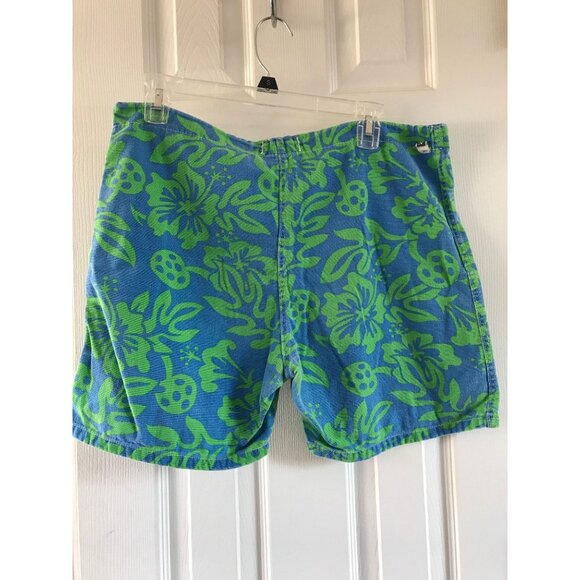 Vtg 1960's Surfers Catalina Martin Jammies Swim Trunks Size S Mod Blue & Green - Picture 7 of 8